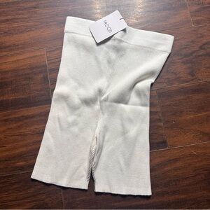 NWT 2 Mood White Knit Ribbed Bike Shorts Size XS